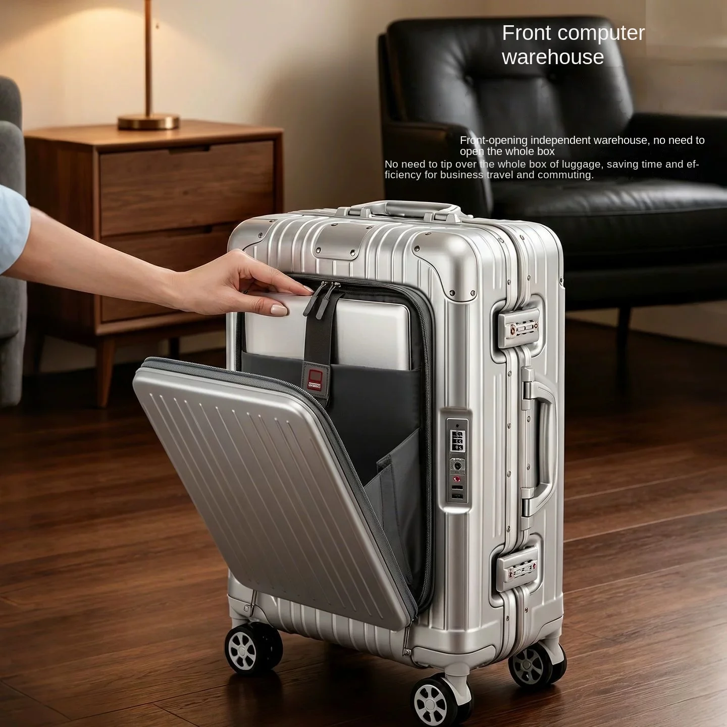 20/24/28 inch Front Opening Tr - Spinner Wheel Rolling Suitcase 20 Inch recension och pris